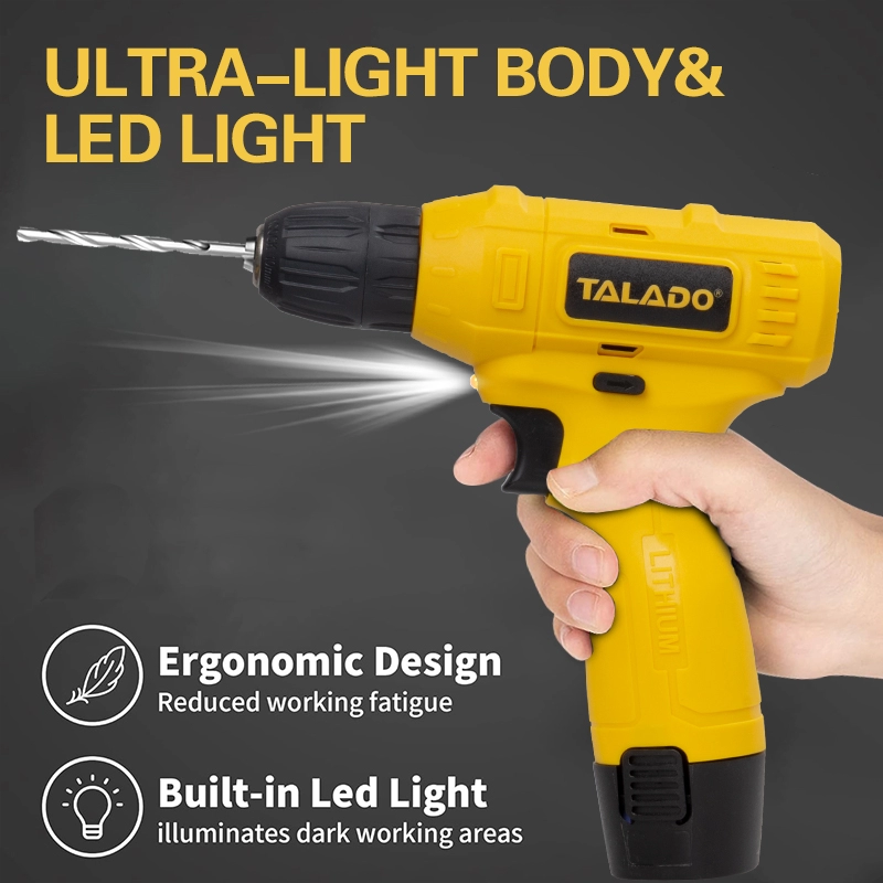 M&aacute;y khoan kh&ocirc;ng d&acirc;y nhẹ 12V c&oacute; thể sạc lại M&aacute;y khoan cầm tay nhỏ gọn để sửa chữa h&agrave;ng ng&agrave;y tại nh&agrave;