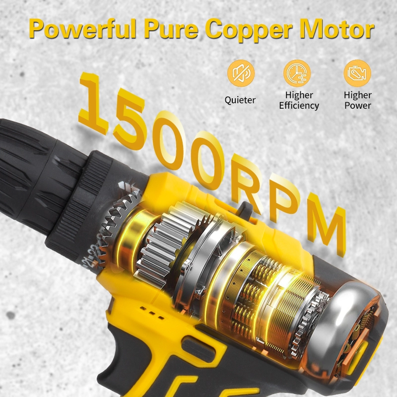 M&aacute;y khoan kh&ocirc;ng d&acirc;y m&ocirc;-men xoắn cao tốc độ k&eacute;p 12V với m&agrave;n h&igrave;nh kỹ thuật số t&ugrave;y chọn cho c&ocirc;ng việc cải tạo DIY của hộ gia đ&igrave;nh