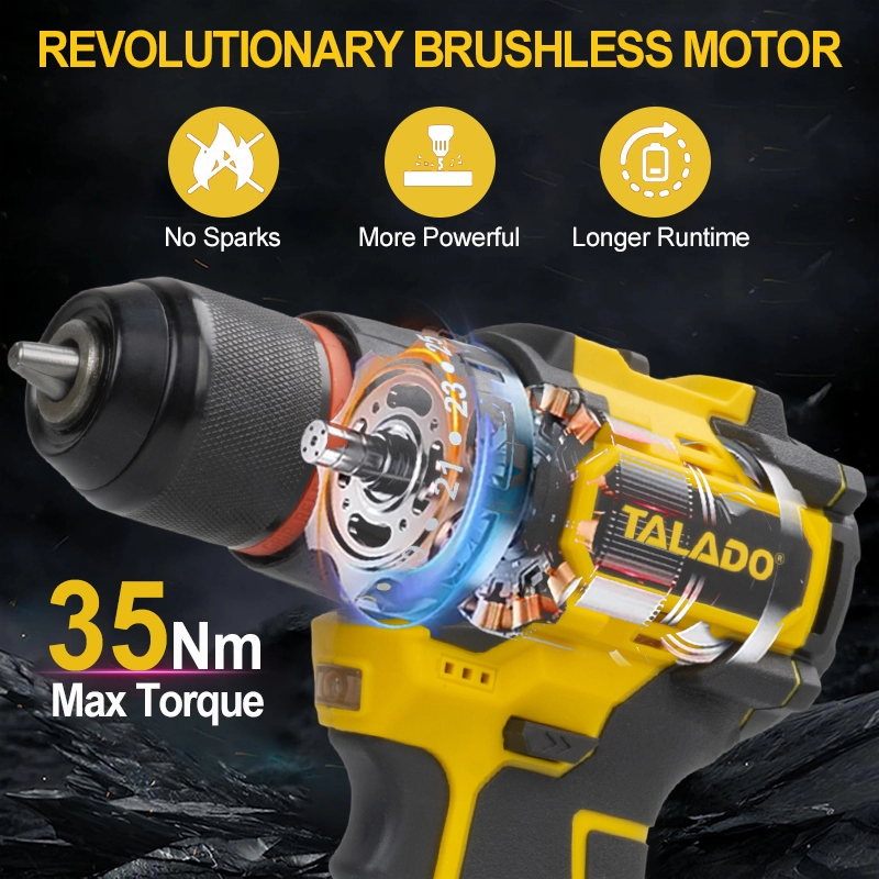 M&aacute;y khoan kh&ocirc;ng d&acirc;y kh&ocirc;ng chổi than 16.8V M&aacute;y khoan cầm tay m&ocirc;-men xoắn cao 35N.M để cải tạo tại nh&agrave; DIY
